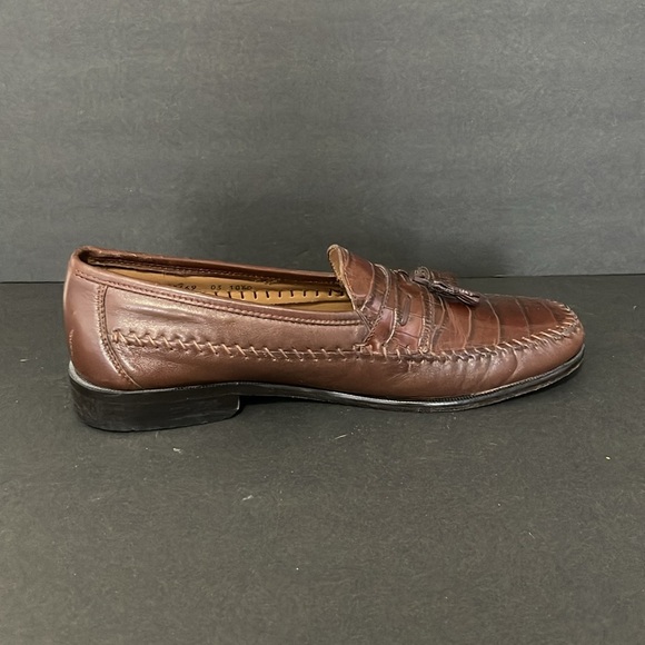 FLORSHEIM PISA MEN’S COGNAC CROC PRINT LEATHER LOFERS 10.5 - Picture 6 of 13
